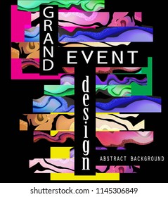 Abstract background with colorful liquid substance in stripes. Vector illustration