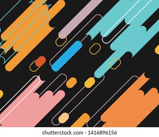 Abstract Background: Colorful background. Many lines shape concept.   