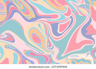 Abstract background with colorful marbling - hand drawn vector illustration. Flat color design.