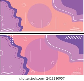 Abstract background colorful Memphis flat geometric shapes Design for poster, presentation, card, cover, banner, Wavy flat style design