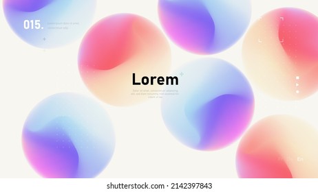Abstract background and colorful mesh gradient sphere shapes  Contemporary art minimalistic wallpaper for digital design