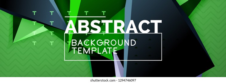 Abstract background, colorful minimal abstract triangle composition. Vector illustration, modern 3d triangular poster