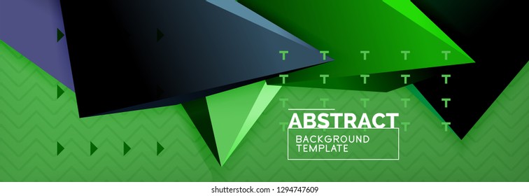 Abstract background, colorful minimal abstract triangle composition. Vector illustration, modern 3d triangular poster