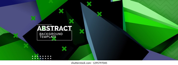 Abstract background, colorful minimal abstract triangle composition. Vector illustration, modern 3d triangular poster