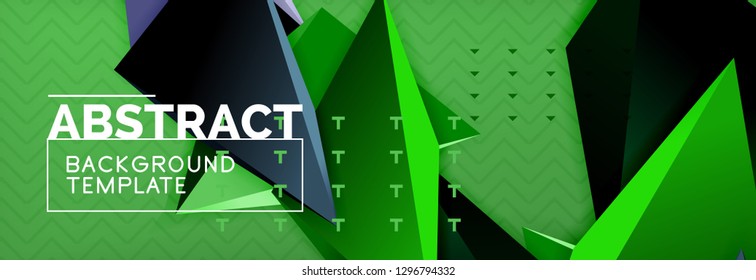 Abstract background, colorful minimal abstract triangle composition. Vector illustration, modern 3d triangular poster