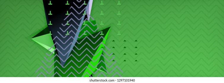 Abstract background, colorful minimal abstract triangle composition. Vector illustration, modern 3d triangular poster