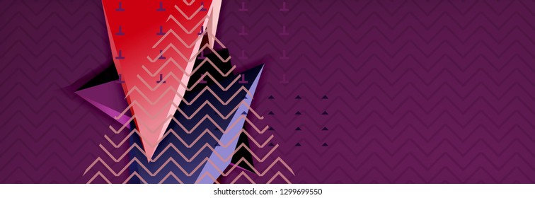 Abstract background, colorful minimal abstract triangle composition. Vector illustration, modern 3d triangular poster