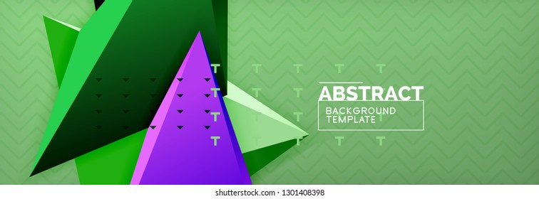 Abstract background, colorful minimal abstract triangle composition. Vector illustration, modern 3d triangular poster