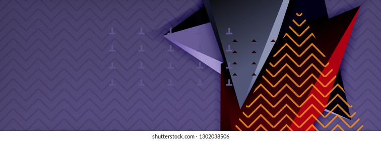 Abstract background, colorful minimal abstract triangle composition. Vector illustration, modern 3d triangular poster