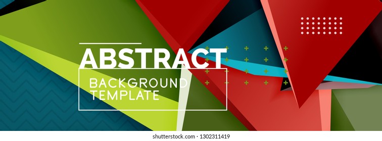 Abstrakter Hintergrund, bunter minimaler abstrakter Dreieck-Komposition. Vektorgrafik, modernes 3D-Dreieckspender