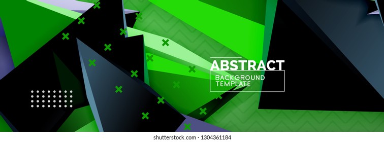 Abstract background, colorful minimal abstract triangle composition. Vector illustration, modern 3d triangular poster