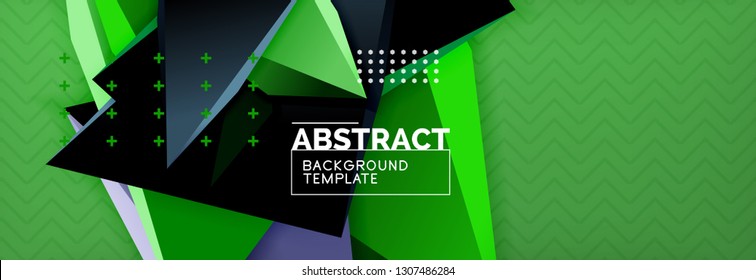Abstract background, colorful minimal abstract triangle composition. Vector illustration, modern 3d triangular poster