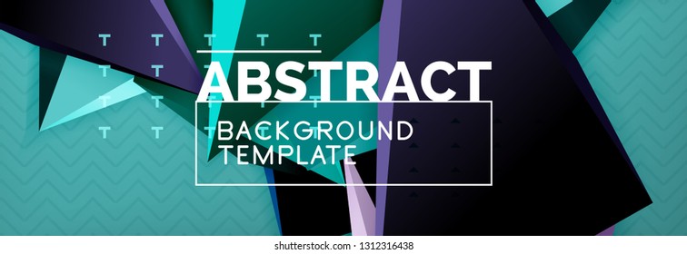 Abstract background, colorful minimal abstract triangle composition. Vector illustration, modern 3d triangular poster