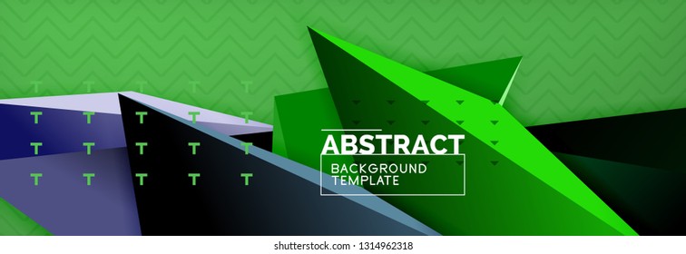 Abstract background, colorful minimal abstract triangle composition. Vector illustration, modern 3d triangular poster