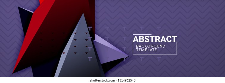 Abstrakter Hintergrund, bunter minimaler abstrakter Dreieck-Komposition. Vektorgrafik, modernes 3D-Dreieckspender