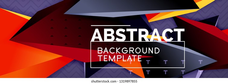 Abstract background, colorful minimal abstract triangle composition. Vector illustration, modern 3d triangular poster