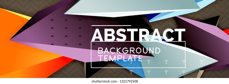 Fundo abstrato, colorida composição de triângulo abstrato mínimo. Ilustração vetorial, cartaz triangular 3d moderno