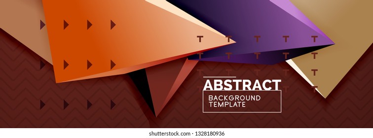 Abstrakter Hintergrund, bunter minimaler abstrakter Dreieck-Komposition. Vektorgrafik, modernes 3D-Dreieckspender