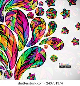 Abstract background with colorful mosaic design elements. 