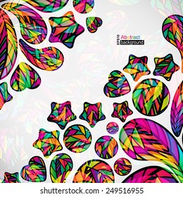 Abstract background with colorful mosaic design elements. 