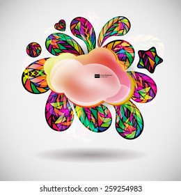 Abstract background with colorful mosaic design elements. 