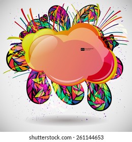 Abstract background with colorful mosaic design elements. 