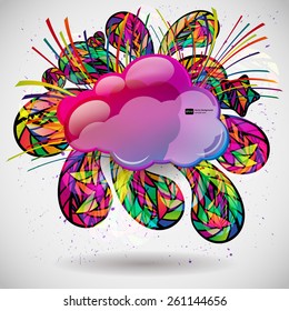 Abstract background with colorful mosaic design elements. 