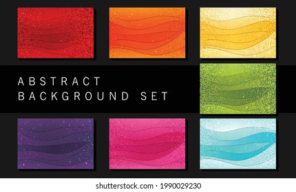 Abstract Background Colorful Multicolor Rainbow colors set collection with wave design and halftone texture