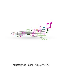 Abstract Background with Colorful Music notes