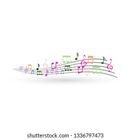 Abstract Background with Colorful Music notes