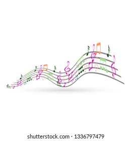 Abstract Background with Colorful Music notes