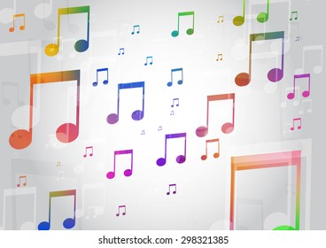 Abstract Background with Colorful Music notes
