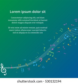 Abstract Background Colorful Music Notes On Stock Vector (Royalty Free ...