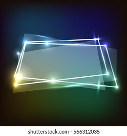 Abstract background with colorful neon banner, stock vector