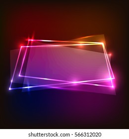 Abstract background with colorful neon banners, stock vector
