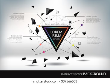 abstract background with colorful network and geometric shapes. Vector design layout for business presentations, flyers, posters. Scientific future technology background. Geometry polygon.