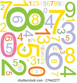 Abstract background with colorful numbers