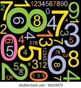 Abstract background with colorful numbers