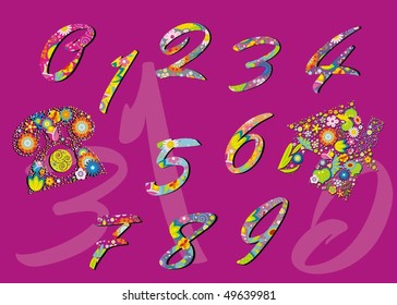 Abstract background with colorful numbers