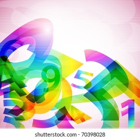 Abstract background with colorful numbers