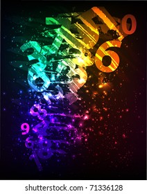 Abstract background with colorful numbers