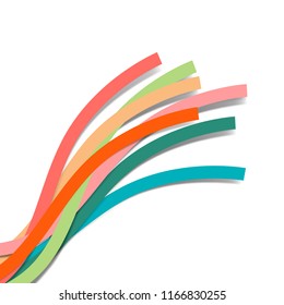 Abstract background with Colorful paper cut shapes on isolated white background. Vector design layout.