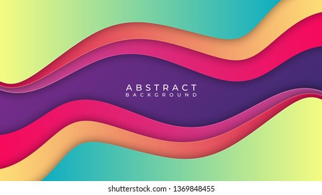 Abstract Background with Colorful Paper Cut