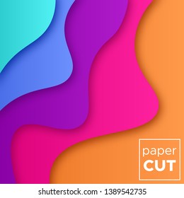 Abstract  Background with Colorful Paper Cut shapes. Vector illustration.