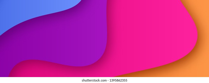 Abstract  Background with Colorful Paper Cut shapes banner design. Vector illustration.