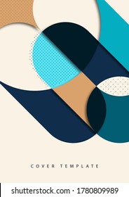 Abstract background with colorful paper cut shapes. Corporate design. Template for a poster, banner, business card, postcard. Vector illustration