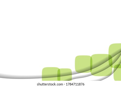 Abstract background with colorful paper cut shapes. Design for poster, banner, card. White and green abstract round illustration. 3D paper images with a subtle blend of bright colors. Copy space.
