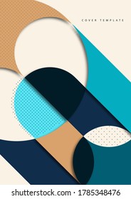 Abstract background with colorful paper cut shapes. Corporate design. Template for a poster, banner, business card, postcard. Vector illustration