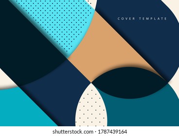 Abstract background with colorful paper cut shapes. Corporate design. Template for a poster, banner, business card, postcard. Vector illustration