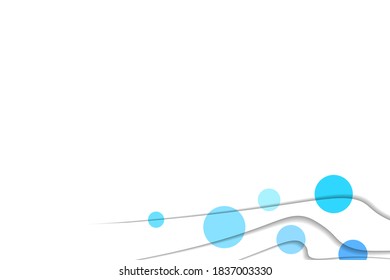 Abstract background with colorful paper cut shapes. Design for poster, banner, card. White and blue abstract round illustration. 3D paper images with a subtle blend of bright colors. Copy space.